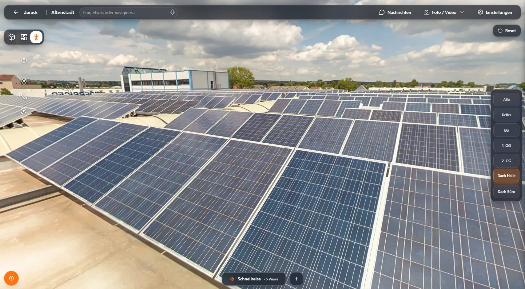 360-Grad-Panorama Dach mit Photovoltaik Altenstadt