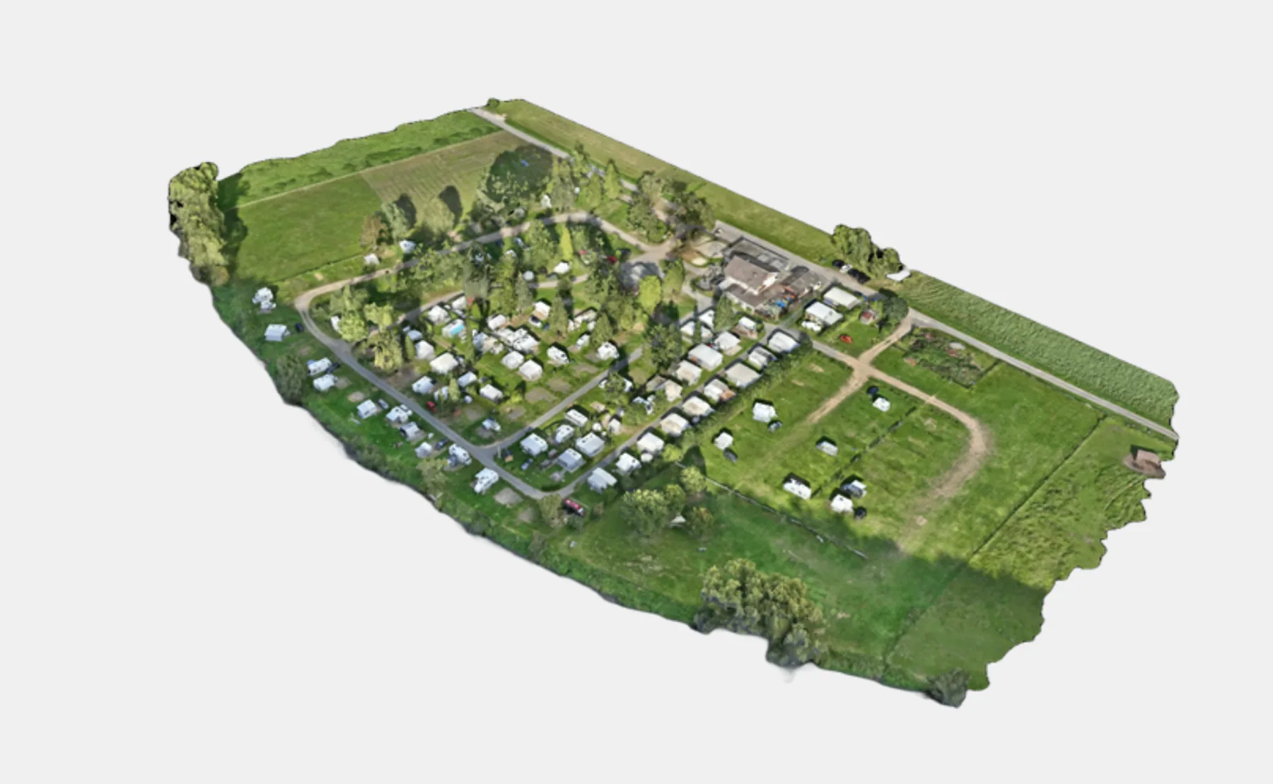 Mesh-Modell Campingplatz