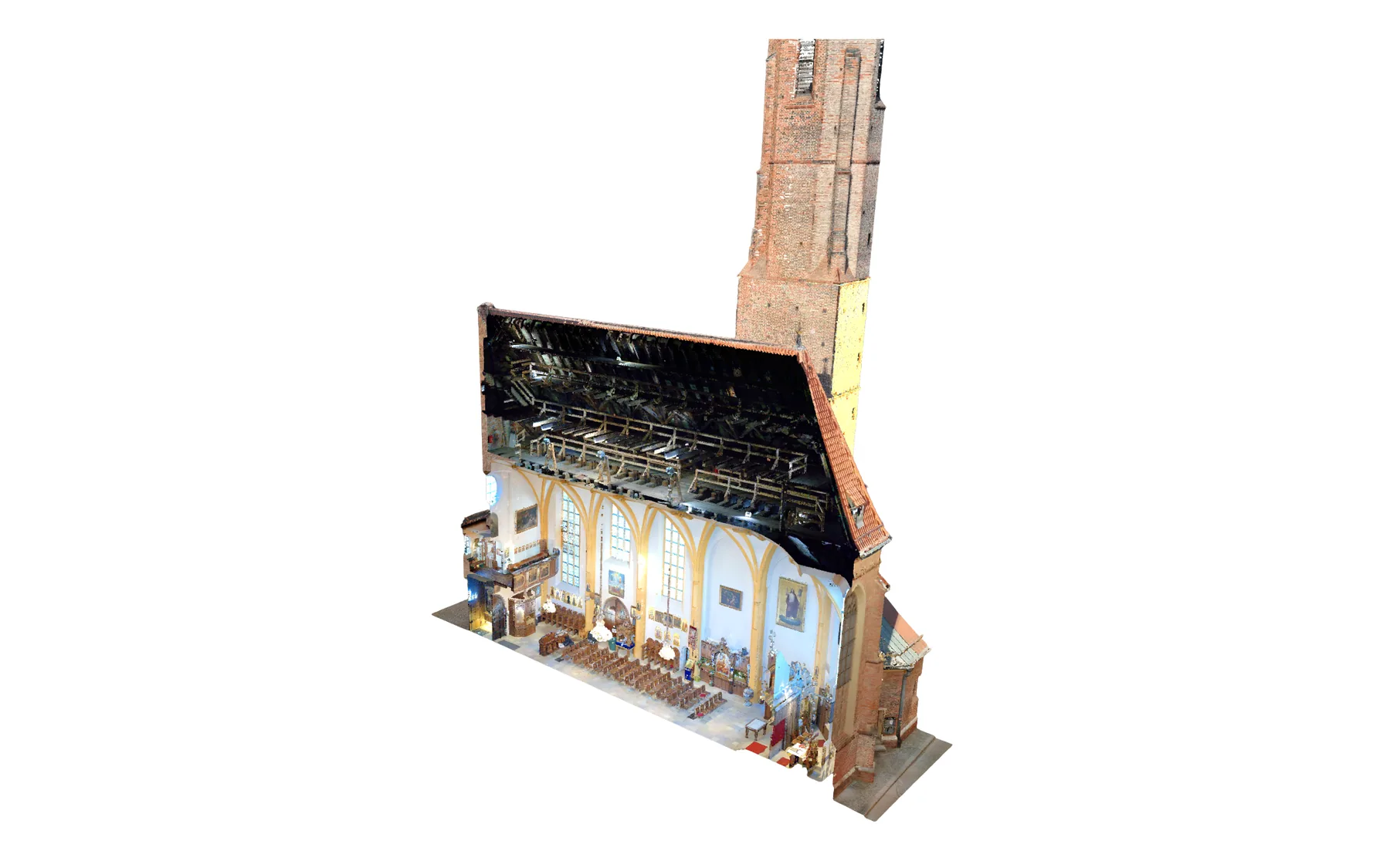 Punktwolken-Längsschnitt Salvatorkirche Innenraum