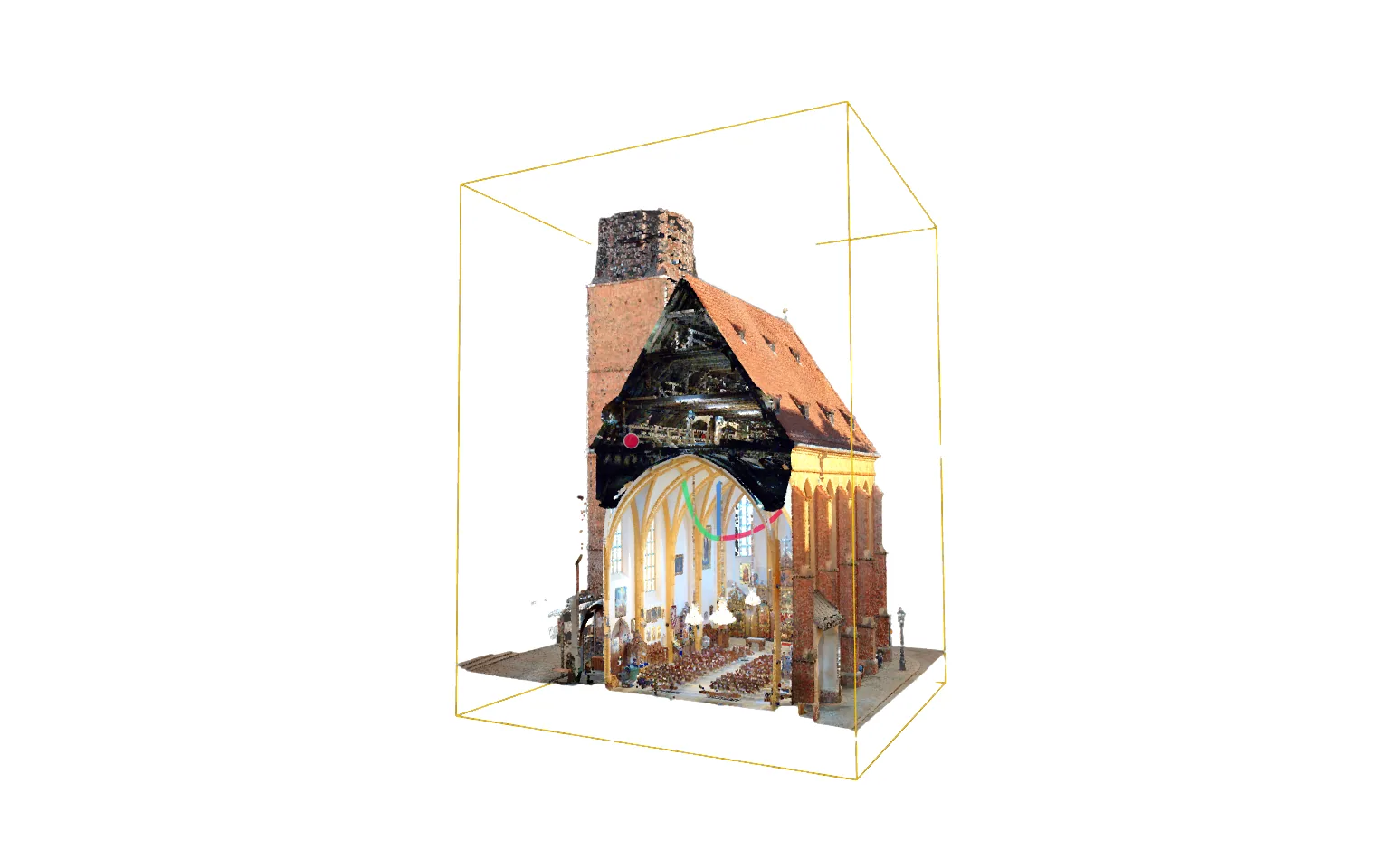 Punktwolken-Querschnitt Salvatorkirche mit Turm