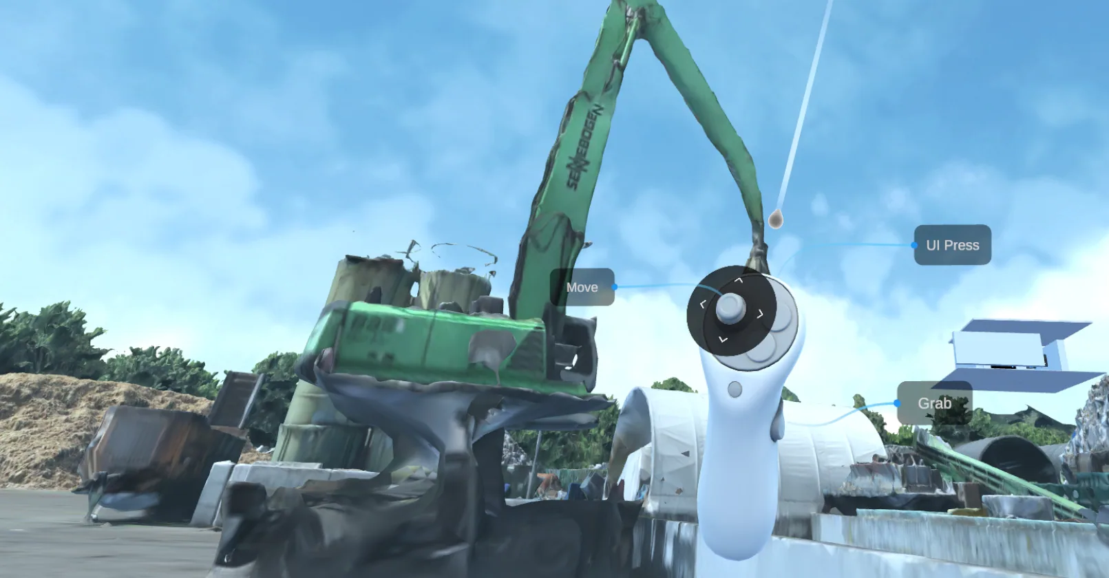 VR-Ansicht Schenker mit Steuerelementen